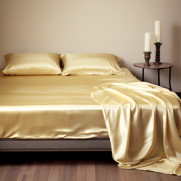 Elegant Yellow 25 Momme Silk Flat Sheet